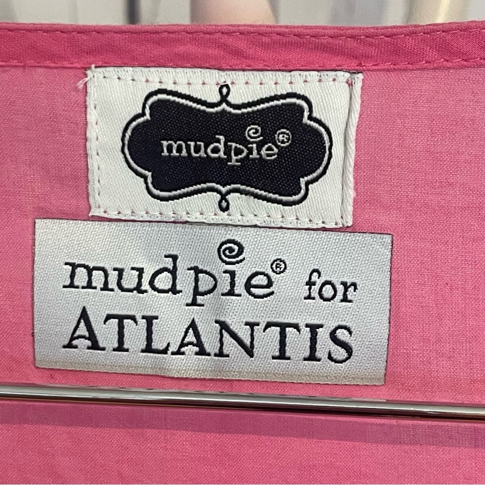 Mudpie for Atlantis Beach Swim Coverup Size M Orange Pink Lace Preowned - Picture 3 of 8
